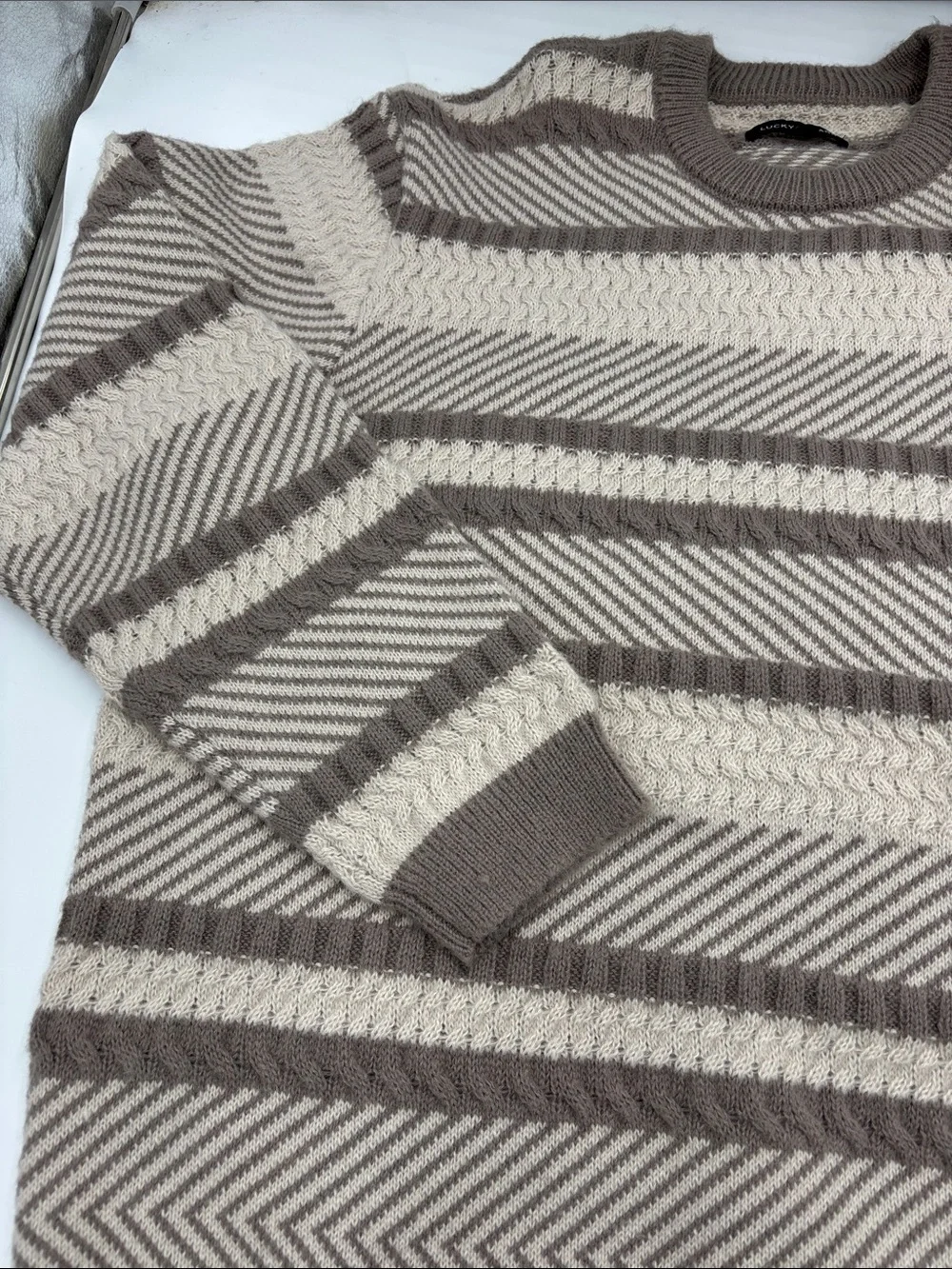 Lucky Brand Mixed Stripe Crewneck Sweater